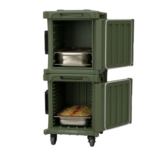 Tribeca TCB-600NMIXDUO Önden Yüklemeli Tekerlekli Çiftli Thermobox, 95x134x127 cm, Yeşil 