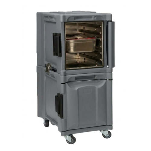 Tribeca TCB-600NPDUO Önden Yüklemeli Tekerlekli Çiftli Thermobox, 95x134x127 cm, Gri - Tribeca