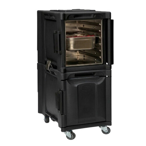 Tribeca TCB-600NPDUO Önden Yüklemeli Tekerlekli Çiftli Thermobox, 95x134x127 cm, Siyah - Tribeca