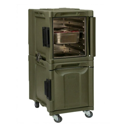 Tribeca TCB-600NPDUO Önden Yüklemeli Tekerlekli Çiftli Thermobox, 95x134x127 cm, Yeşil - Tribeca