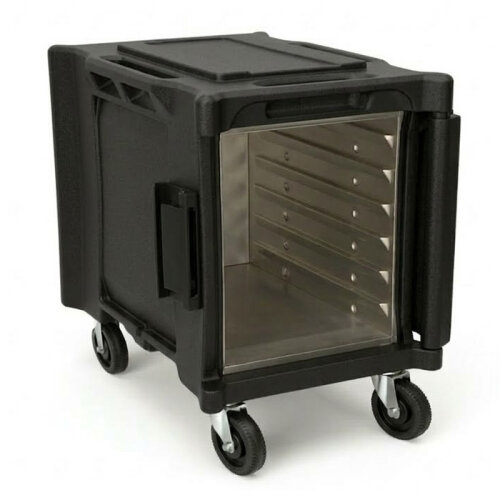 Tribeca TCB-600NPW Önden Yüklemeli Tekerlekli İçi Paslanmaz Thermobox, 475x670x635 mm, Siyah 