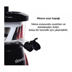 Tribest SW-2000-F Slowstar Соковыжималка для твердых овощей и фруктов холодного пресса, красная - 4