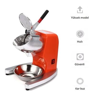 Turnike Large Ice Crusher with Double Blades, Orange - Turnike