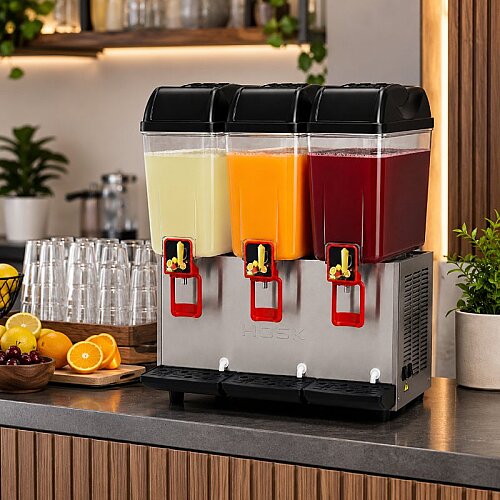 Hosk DS20 Üç Hazneli Soğuk İçecek Dispenseri, 3x20 L, Inox - 3