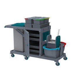 Üçtem AC2146 Тележка для чистки шкафов с ведрами для пресса - UTP Professional