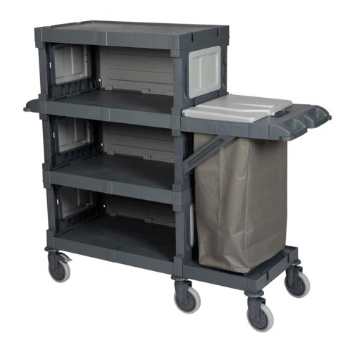 Üçtem AC2418 Напольная тележка Alfacart 3 яруса, 1 отсек для мусора, 161x57x145 см - UTP Professional