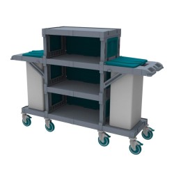 Üçtem AC2425 Alfacart 3 Storey Floor Trolley with 2 Garbage Compartments - Üçtem