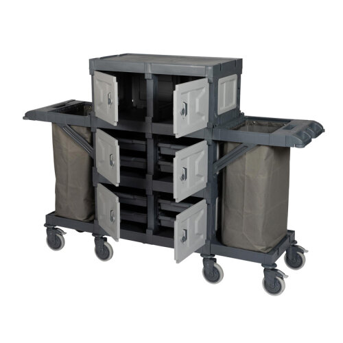 عربة أرضية Üçtem AC2427 عربة ألفكارت 3 طوابق، 2 حجرة قمامة، 208 × 57 × 145 سم - UTP Professional