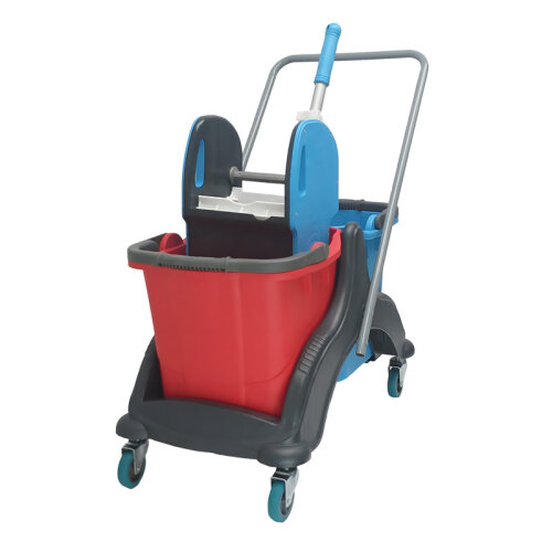 Üçtem CK756 Mimoza Çift Kovalı Temizlik Arabası, 2x25 L, 70x42x82 cm - 1