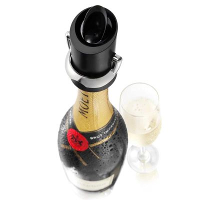 Vacu Vin 18804606 Champagne with Locking Spout and Drip Protection, Black - Vacu Vin