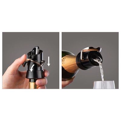 Vacu Vin 18804606 Şampanya Kilit Ağızlı ve Damla Korumalı, Siyah - 5