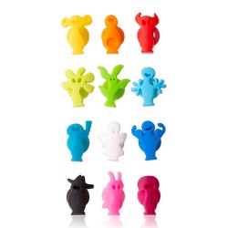 Vacu Vin 1886060 12 Piece Cup Markers, Partying Figures - 1
