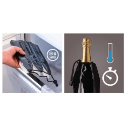 Vacu Vin 38856606 Aktif Şampanya Soğutucu, Siyah - Thumbnail