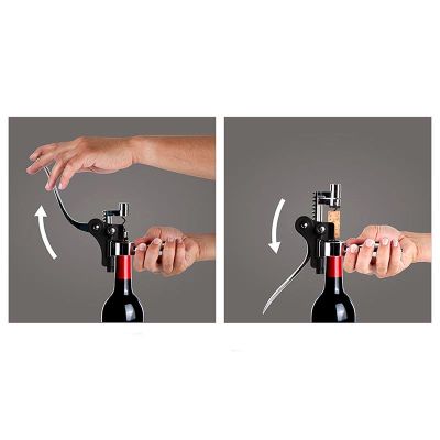 Vacu Vin 66514606 Lifting Corkscrew Horizontal, Black - Vacu Vin