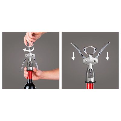 Vacu Vin 68423606 Winged Corkscrew, Silver - Vacu Vin