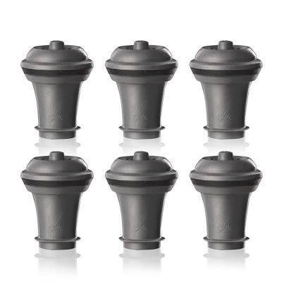Vacu Vin 886360 Vacuum Wine Stopper, 6 pcs, Grey - Vacu Vin