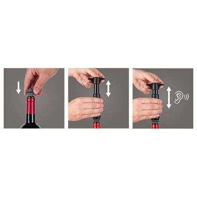 Vacu Vin 886360 Vacuum Wine Stopper, 6 pcs, Grey - Vacu Vin