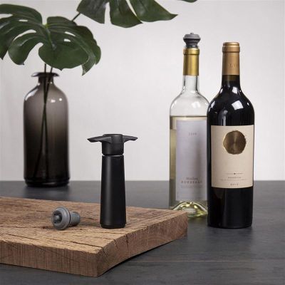 Vacu Vin 9814606 Şarap Vakum Seti, Siyah - Vacu Vin