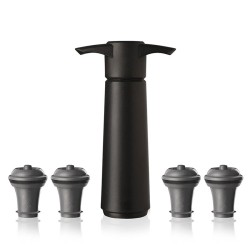 Vacu Vin9824606 طقم مكنسة كهربائية للنبيذ، أسود - 1