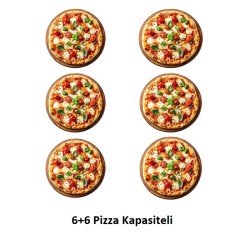 Venarro Frigga DYP 30 cm x 6+6 Pizza Kapasiteli Çift Katlı Pizza Fırını, Elektrikli - Thumbnail