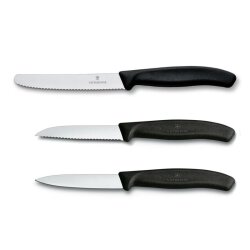 Victorinox Swiss Classic 6.7113.3 3'lü Bıçak Seti, Siyah - 1