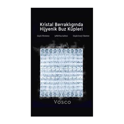 Vosco VSCB-25C Aura Seri Hazneli Tezgahaltı Küp Buz Makinesi, 25 kg/gün Kapasiteli - 3