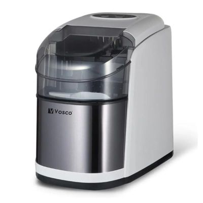 Vosco VSCB-12B Hazneli Ev Tipi Parmak Buz Makinesi, 12 kg/gün Kapasiteli, Gri - Vosco