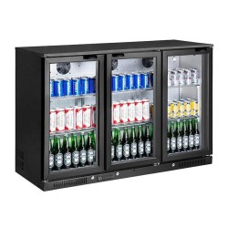 Vosco VBB-S350 3 Door Behind Bar Bottle Cooler Cabinet, 338 L, Black - Vosco