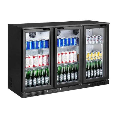Vosco VBB-S350 3 Kapılı Bar Arkası Şişe Soğutucu Dolap, 338 L, Siyah - 1