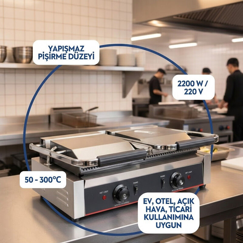 Vosco VBL-813E Çift Kapaklı Tost Makinesi, 32 Dilim, Elektrikli - Vosco