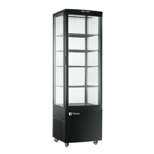 Vosco VFT-280L-S Dik Tip Soğuk Teşhir Dolabı, 280 L, Siyah - Vosco