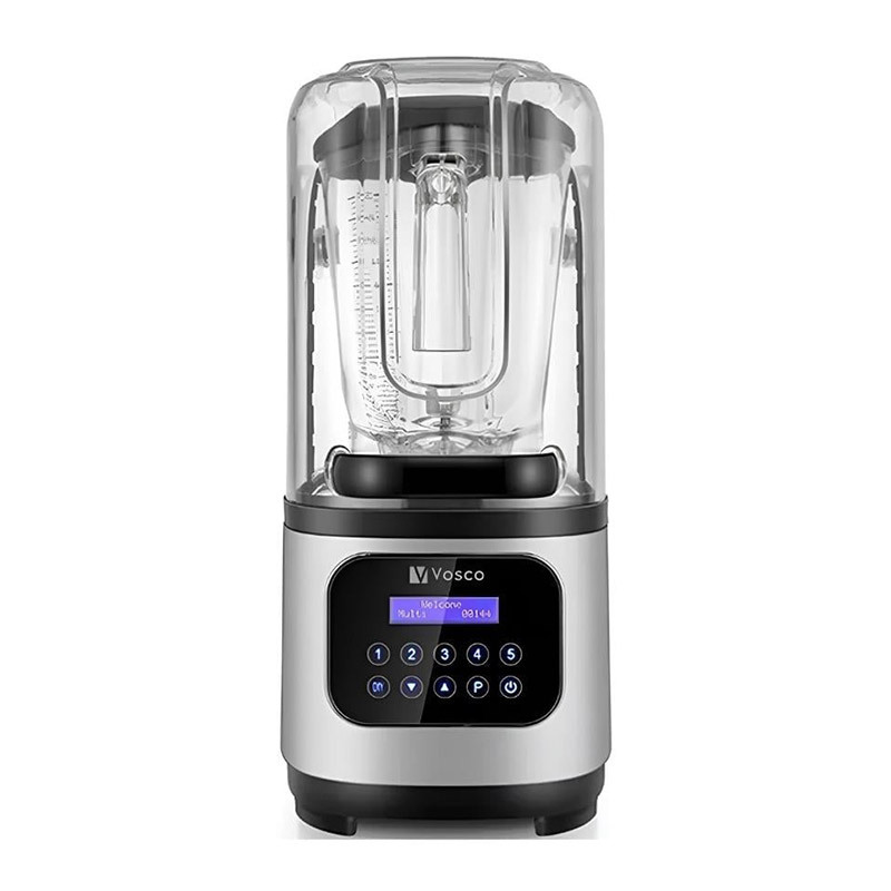 Vosco VHS-212C Pro Silent Digital Bar Blender with Noise Cancelling Lid, 2 L, 2200 W, Grey - Vosco