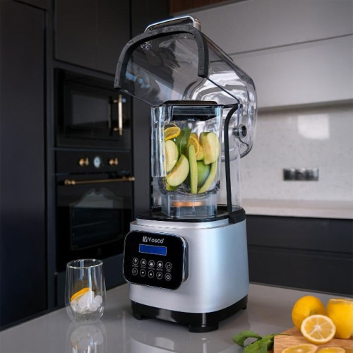 Vosco VHS-212C Pro Silent Digital Bar Blender with Noise Cancelling Lid, 2 L, 2200 W, Grey - 4