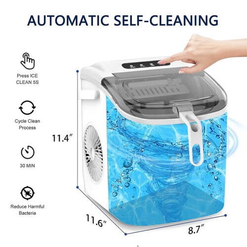 Vosco VHZB-12H Set Üstü Parmak Buz Makinesi, 12 kg/gün Kapasiteli, Beyaz - 4