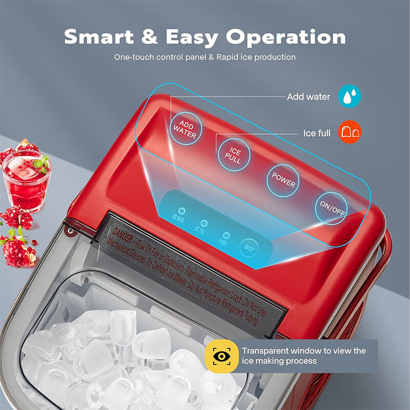 Vosco VHZB-12H Set Üstü Parmak Buz Makinesi, 12 kg/gün Kapasiteli, Kırmızı - Vosco