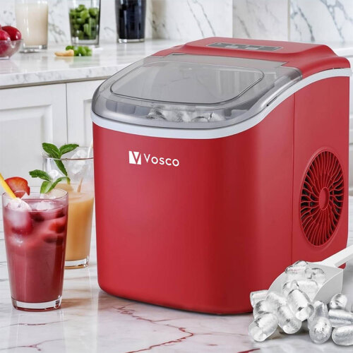 Vosco VHZB-12HK Set Üstü Parmak Buz Makinesi, 12 kg/gün Kapasiteli, Kırmızı - 7