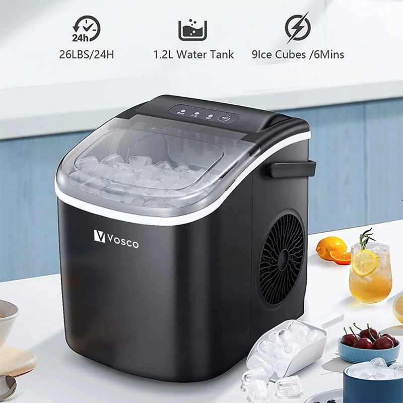 Vosco VHZB-12HS Set Üstü Parmak Buz Makinesi, 12 kg/gün Kapasiteli, Siyah - Vosco