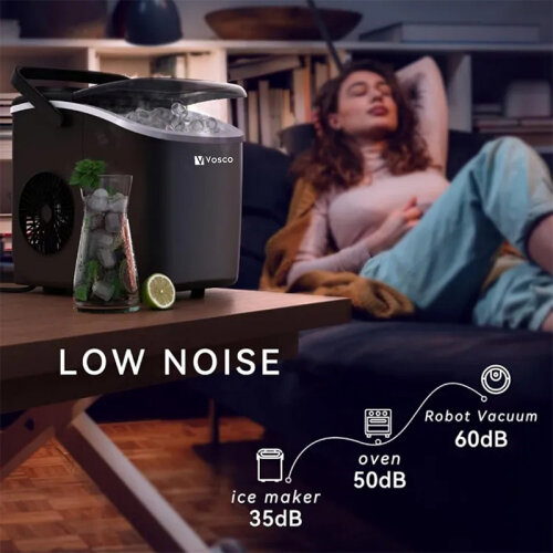 Vosco VHZB-12HS Set Üstü Parmak Buz Makinesi, 12 kg/gün Kapasiteli, Siyah - 7