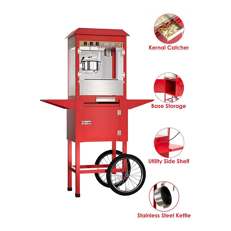 Vosco VJY-826 Otomatik Mısır Patlatma Arabası, 56x41x76 cm - Vosco