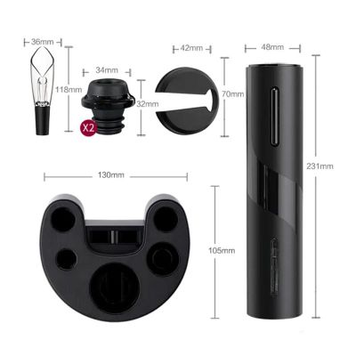 Vosco VNS-01 Wine Opener Otomatik Tirbuşon Şarap Açacağı, Elektrikli, Siyah - 2
