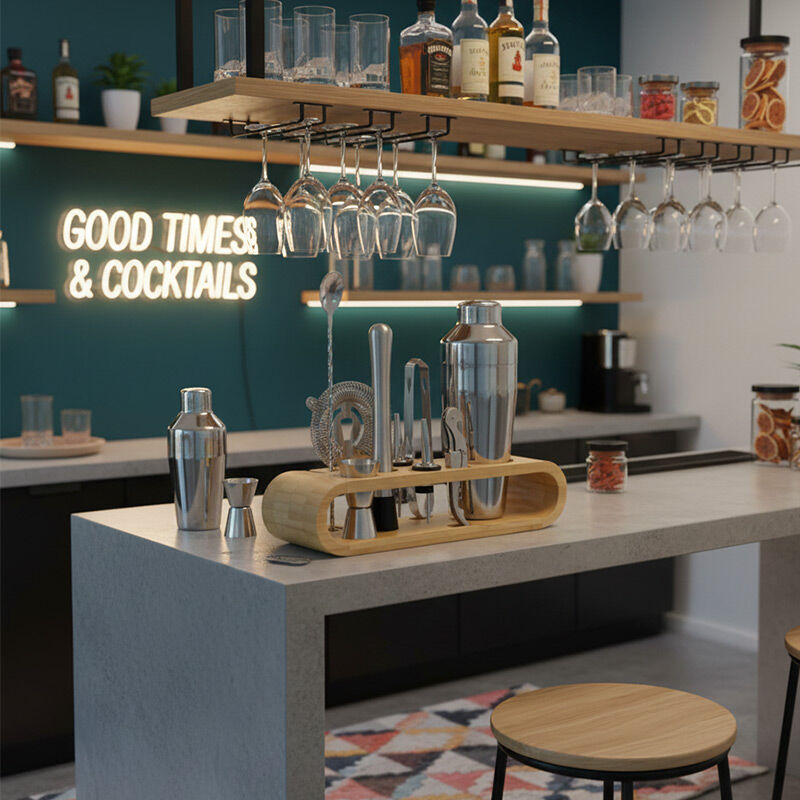 Vosco VSC-10F 10 Parça French Kokteyl Shaker Seti, 750 ml - Vosco