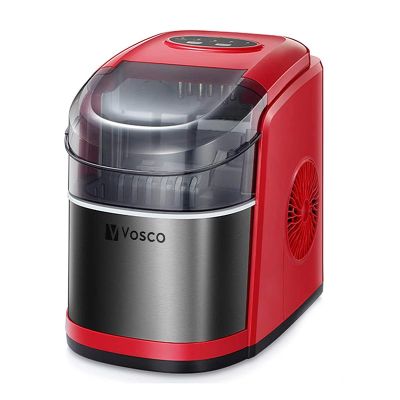 Vosco VSCB-12B Hazneli Ev Tipi Parmak Buz Makinesi, 12 kg/gün Kapasiteli, Kırmızı - Vosco