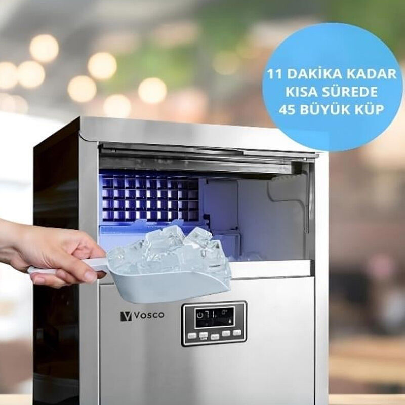 Vosco VSC-45/S ماكينة تصنيع مكعبات الثلج النطاطية /S، سعة 45 كجم/يوميًا - Vosco