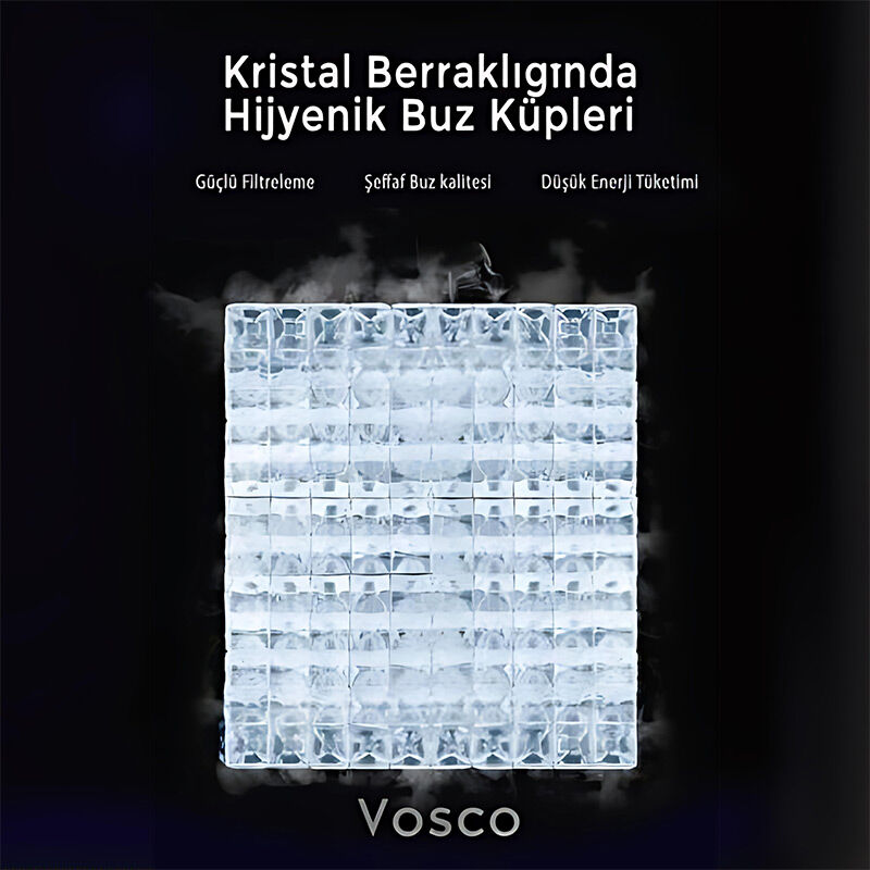 Vosco VSC-500C Hazneli Küp Buz Makinesi, 500 kg/gün Kapasiteli - Vosco