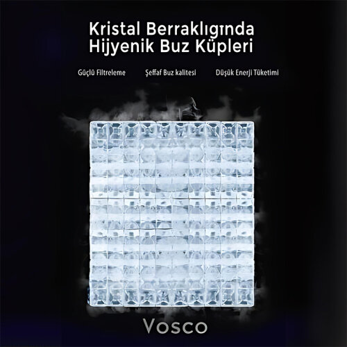Vosco VSC-500C Hazneli Küp Buz Makinesi, 500 kg/gün Kapasiteli - 3