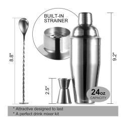 Vosco VSC-K3 3 Piece Bar Cocktail Set, 750 ml - 4