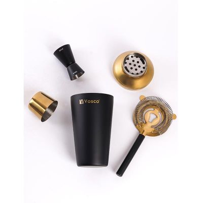 Vosco VSC-K3G طقم كوكتيل بار ذهبي 3 قطع، أسود - Vosco