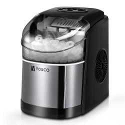 Vosco VSCB-12B Domestic Ice Machine with Reservoir, 12 kg/day Capacity, Black - 1