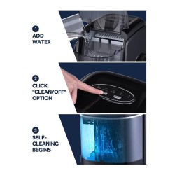 Vosco VSCB-12B Domestic Ice Machine with Reservoir, 12 kg/day Capacity, Black - 3