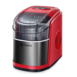 Vosco VSCB-12B Household Finger Ice Machine with Reservoir, 12 kg/day Capacity, Red - Vosco